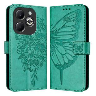 For Infinix Smart 8 Plus / Smart 8 Pro Embossed Butterfly Leather Phone Case(Green)