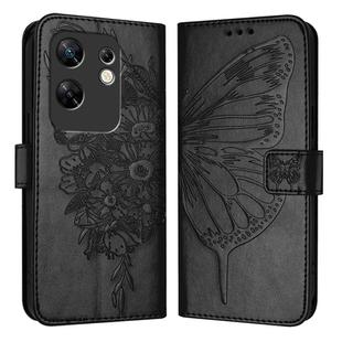 For Infinix Zero 30 4G Embossed Butterfly Leather Phone Case(Black)