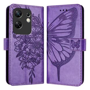 For Infinix Zero 30 4G Embossed Butterfly Leather Phone Case(Light Purple)