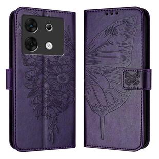 For Infinix Zero 30 5G Embossed Butterfly Leather Phone Case(Dark Purple)