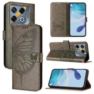 For Infinix GT 20 Pro Embossed Butterfly Leather Phone Case(Grey)