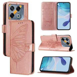 For Infinix GT 20 Pro Embossed Butterfly Leather Phone Case(Rose Gold)