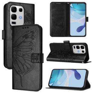 For Infinix Note 50s Embossed Butterfly Leather Phone Case(Black)