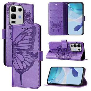 For Infinix Note 50s Embossed Butterfly Leather Phone Case(Light Purple)