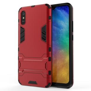 For Xiaomi Redmi 9A PC + TPU Shockproof Protective Case with Holder(Red)