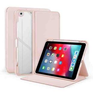 For iPad Pro 9.7 / 9.7 2018 / 2017 2-Fold Clear Acrylic Leather Tablet Case(Baby Pink)