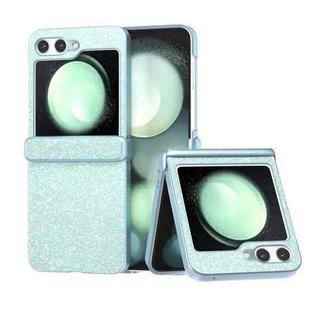 For Samsung Galaxy Z Flip5 Glitter Powder Diamond Paint Shockproof Phone Case(Light Green)