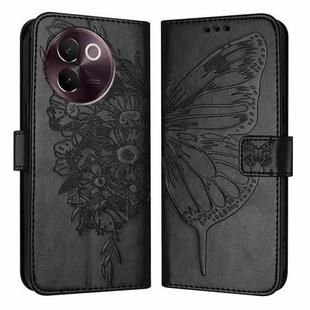 For vivo V30e 5G Global Embossed Butterfly Leather Phone Case(Black)