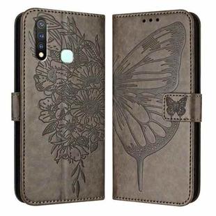 For vivo Y19/Y5s/U3/U20/Z5i Embossed Butterfly Leather Phone Case(Grey)