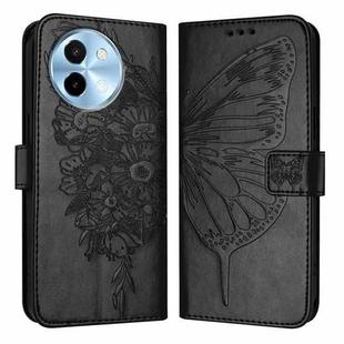 For vivo Y38 5G Embossed Butterfly Leather Phone Case(Black)
