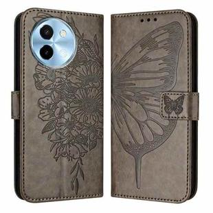 For vivo Y38 5G Embossed Butterfly Leather Phone Case(Grey)