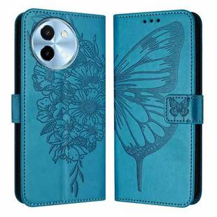 For vivo Y38 5G Embossed Butterfly Leather Phone Case(Blue)