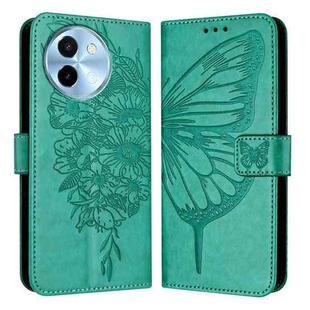 For vivo Y38 5G Embossed Butterfly Leather Phone Case(Green)