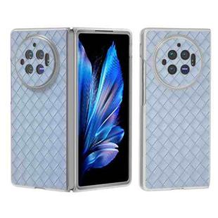 For vivo X Fold3 Woven Texture Frosted Translucent Frame PU Phone Case(Light Blue)