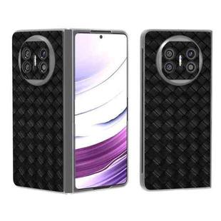 For Huawei Mate X5 Woven Texture Frosted Translucent Frame PU Phone Case(Black)