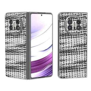 For Huawei Mate X5 Colorful Rhombic Texture Frosted Translucent Frame PU Phone Case(Black White)