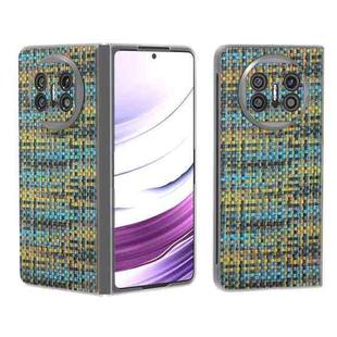 For Huawei Mate X5 Colorful Rhombic Texture Frosted Translucent Frame PU Phone Case(Gold)