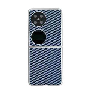 For Huawei P50 Pocket Kevlar Carbon Fiber Ultra-thin Shockproof Phone Case(Blue)