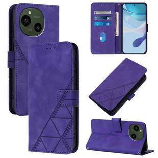 For Sharp Aquos R9 Crossbody 3D Embossed Flip Leather Phone Case(Purple)