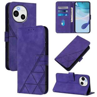 For Sharp Aquos Sense9 Plus Crossbody 3D Embossed Flip Leather Phone Case(Purple)