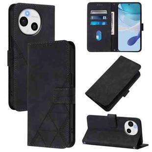 For Sharp Aquos Sense9 Crossbody 3D Embossed Flip Leather Phone Case(Black)