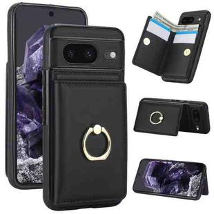 For Google Pixel 8 RFID Anti-theft Card Ring Holder Phone Case(Black)