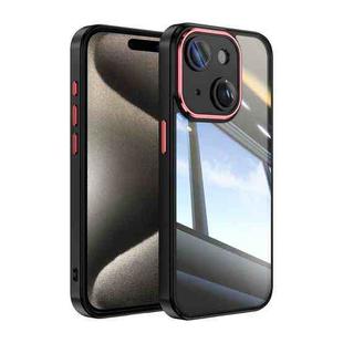 For iPhone 14 Acrylic Hybrid TPU Armor Shockproof Phone Case(Black Red)