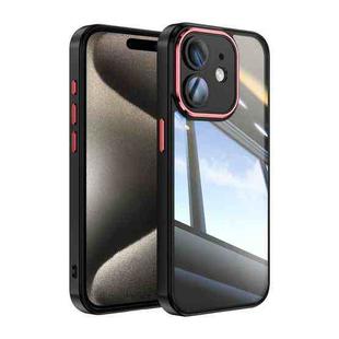 For iPhone 12 Acrylic Hybrid TPU Armor Shockproof Phone Case(Black Red)