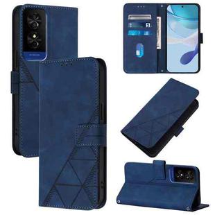 For TCL 50 5G Crossbody 3D Embossed Flip Leather Phone Case(Blue)