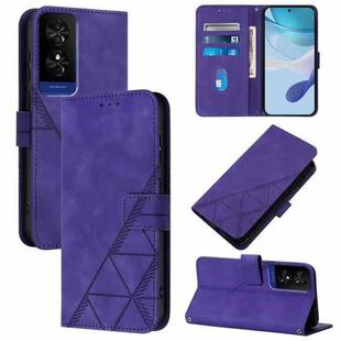 For TCL 50 5G Crossbody 3D Embossed Flip Leather Phone Case(Purple)