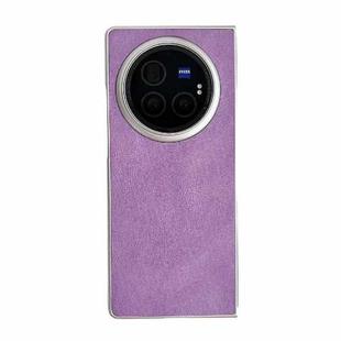 For vivo X Fold3 Skin Feel Leather Texture Pearlescent Paint Shockproof Phone Case(Purple)