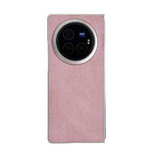 For vivo X Fold3 Skin Feel Leather Texture Pearlescent Paint Shockproof Phone Case(Pink)