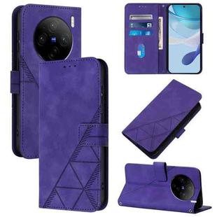 For vivo X100s Crossbody 3D Embossed Flip Leather Phone Case(Purple)