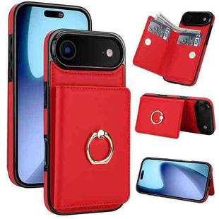 For iPhone Air RFID Anti-theft Card Ring Holder Phone Case(Red)
