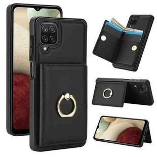 For Samsung Galaxy A12 RFID Anti-theft Card Ring Holder Phone Case(Black)