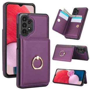 For Samsung Galaxy A13 4G/5G RFID Anti-theft Card Ring Holder Phone Case(Dark Purple)