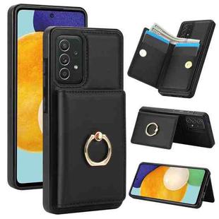 For Samsung Galaxy A52 4G/5G RFID Anti-theft Card Ring Holder Phone Case(Black)