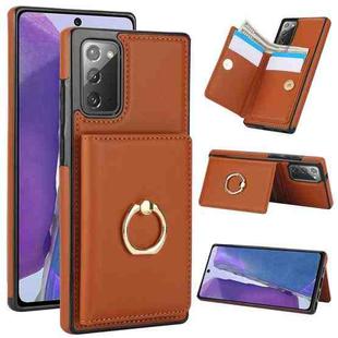 For Samsung Galaxy Note20 Ultra RFID Anti-theft Card Ring Holder Phone Case(Brown)