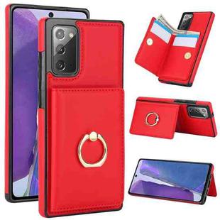 For Samsung Galaxy Note20 RFID Anti-theft Card Ring Holder Phone Case(Red)