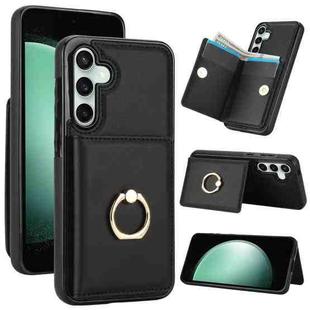 For Samsung Galaxy S23 FE 5G RFID Anti-theft Card Ring Holder Phone Case(Black)