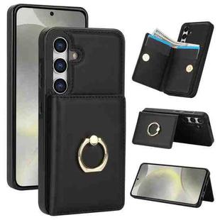 For Samsung Galaxy S24 5G RFID Anti-theft Card Ring Holder Phone Case(Black)