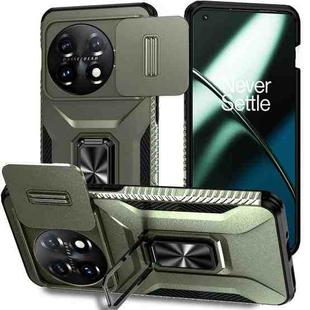 For OnePlus 11 5G Sliding Camshield Holder Phone Case(Alpine Green)