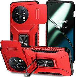 For OnePlus 11 5G Sliding Camshield Holder Phone Case(Red)