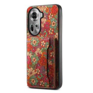 For OPPO Reno11 Global Card Slot Holder Phone Case(Summer Red)