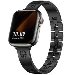 For Apple Watch SE 40mm Cross Bracelet Stainless Steel Watch Band(Black)