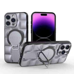For iPhone 15 Pro Max Airbag TPU + PC Shockproof Phone Case with Holder(Grey)