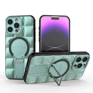 For iPhone 15 Pro Max Airbag TPU + PC Shockproof Phone Case with Holder(Green)