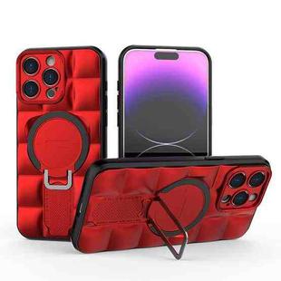 For iPhone 15 Pro Max Airbag TPU + PC Shockproof Phone Case with Holder(Red)