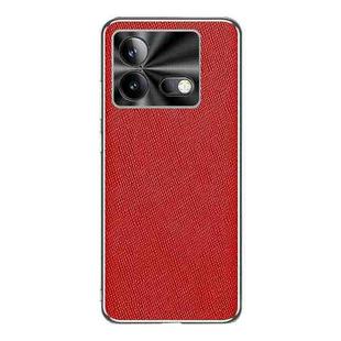 For vivo iQOO Neo8 Pro Silver Edge Cross Texture PU Leather Phone Case(Red)
