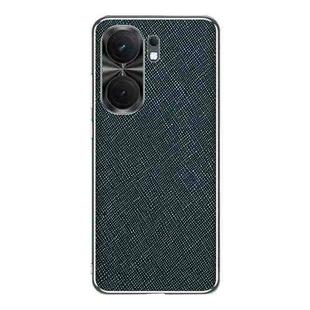 For vivo iQOO Neo9 Silver Edge Cross Texture PU Leather Phone Case(Dark Green)